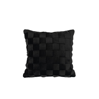 Black Velvet Woven Square Pillow