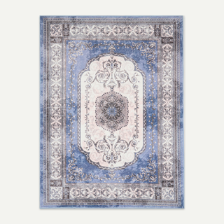 Waterproof Classic Indigo Persian Plush Rug