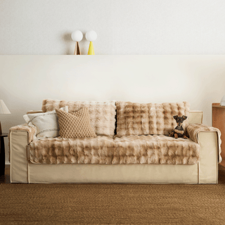 Cozy Sherpa Non-Slip Sofa Cover