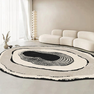 Easy Clean Rug Chic Mystic Ripple Spillproof Pet-Friendly Modern Living Room Bedroom Rug