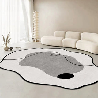 Easy Clean Rug Chic Tranquil Layers Spillproof Pet-Friendly Modern Living Room Bedroom Rug