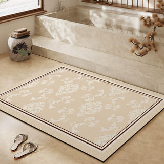 Easy Clean Rug Classic Flourish Non-Slip Quick-Drying Bath Mat