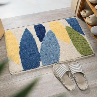 Easy Clean Rug Colorful Abstract Non-Slip Quick-Drying Urban Jungle Bath Mat