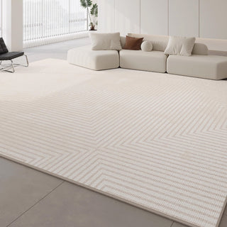 Easy Clean Rug Geometric Maze Spillproof Pet-Friendly Minimalist Living Room Area Rug