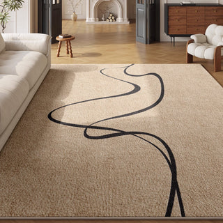 Easy Clean Rug Minimalist Flow Line Spillproof Pet-Friendly Modern Living Room Area Rug