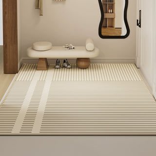 Easy Clean Rug Minimalist Striped Durable Non-Slip Pet-Friendly Minimalist Indoor Area Outdoor Doormat