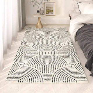 Easy Clean Rug Modern Arch Pattern Spillproof Pet Friendly Patterned Bedroom Living Room Area Rug