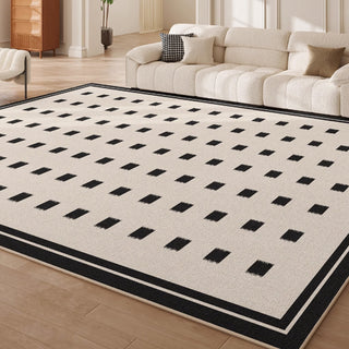 Easy Clean Rug Modern Dot Grid Spillproof Pet-Friendly Modern Living Room Area Rug