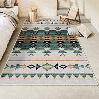 Easy Clean Rug Southwestern Oasis Spillproof Boho Bedroom Area Rug