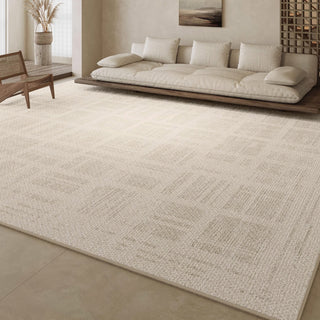 Easy Clean Rug Textured Weave Pattern Spillproof Pet-Friendly Minimalist Living Room Area Rug