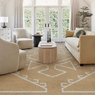 Easy Clean Rug Tribal-Inspired Jute Spillproof Pet-Friendly Living Room Large Area Rug