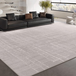 Easy Clean Rug Urban Grid Spillproof Pet-Friendly Minimalist Living Room Area Rug