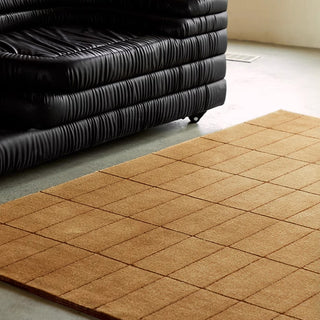 Easy Clean Rug Warm Taupe Grid Spillproof Pet-Friendly Living Room Large Area Rug