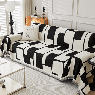 Geometric L-pattern Sofa Cover