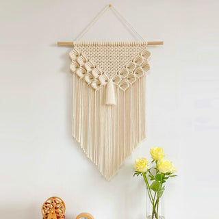 Honeycomb Fringe Macrame Wall Tapestry