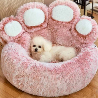 Large Round Dog Bed - Plush Paw