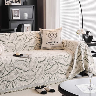 Leaf Pattern Chenille Sofa Cover