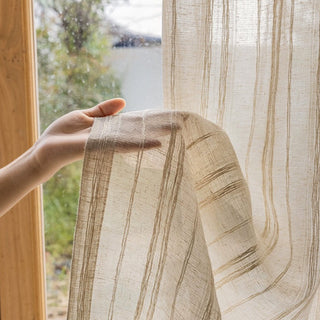 Natural Stripe Sheer Curtain