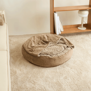 Semi-Enclosed Plush Peace Pet Bed