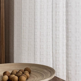 Textured Grid Sheer Curtain