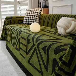 Geometric Pattern Plush Sofa Cover