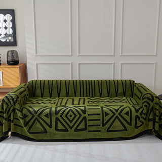 Geometric Pattern Plush Sofa Cover