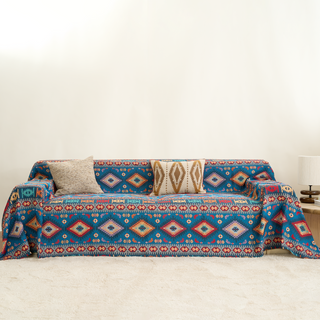 Azure Boho Chic Sofa Cover