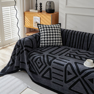 Geometric Pattern Plush Sofa Cover