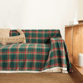 Christmas Cheer Plaid Sofa Cover