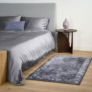 Waterproof Classic Navy Persian Lightweight Rug