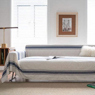 Coastal Striped Sofa Cover