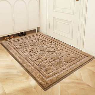 Easy Clean Rug Modern Embossed Floral Durable Non-Slip Pet-Friendly Indoor Area Outdoor Doormat