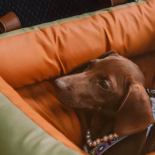 Faux Leather Dog Booster Bed