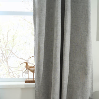 Contemporary Faux Linen Blackout Blackout Scratch-Resistant Window Curtains