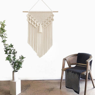 Honeycomb Fringe Macrame Wall Tapestry