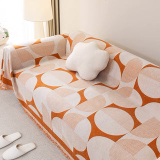 Playful Geometric Circle Sofa Cover for a Modern Vibrant Living Room Look