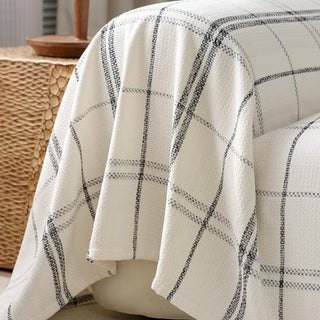 Black and White Plaid Sofa/Couch Cover