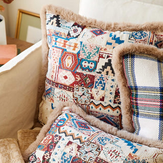 Boho Patchwork Throw Pillow Cover