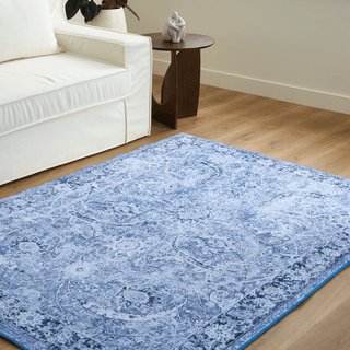 Waterproof Classic Blue Persian Plush Rug