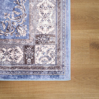 Waterproof Classic Indigo Persian Plush Rug