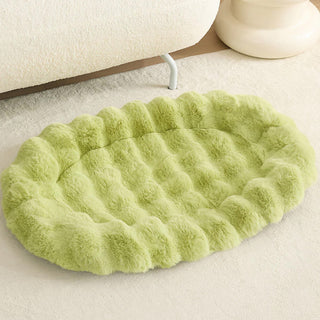 Elliptical Faux Rabbit Fur Sponge Support Multi-Functional Dog & Cat Mat