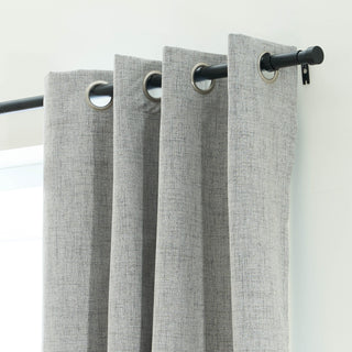 Contemporary Faux Linen Blackout Blackout Scratch-Resistant Window Curtains