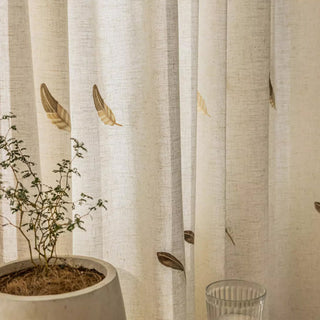 Feather Embroidered Curtain