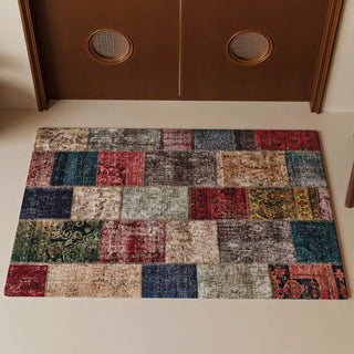 Machine Washable Rug Bohemian Patchwork Luxury Bedroom