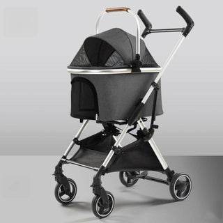 Multifunctional 2-in-1 Aluminum Alloy Dog & Cat Stroller - Ultra-Light & Detachable for Puppies