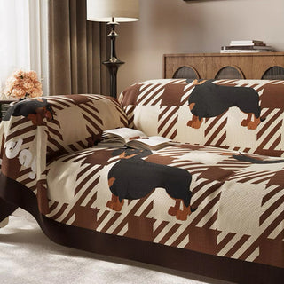 Plaid Dachshund Sofa/Couch Cover