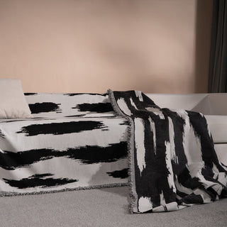 Striped Serenity Harmony Monochrome Chic Sofa / Couch Cover