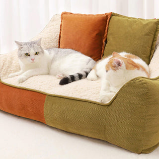 Warm Cozy Multi-Pet Double Pillows Dog & Cat Sofa Bed