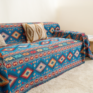 Azure Boho Chic Sofa Cover