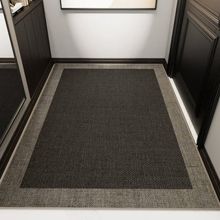 Easy Clean Rug Natural Border Jute Durable Non-Slip Pet-Friendly Minimalist Hallway Indoor Doormat